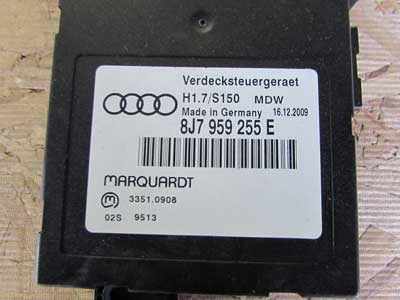 Audi TT Mk2 8J OEM Convertible Top Control Module Unit ECU 8J7959255E 2009 2010 2011 2012 2013 2014 20153